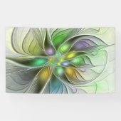 Colorful Fantasy Flower Modern Abstract Fractal Spandoek (Horizontaal)