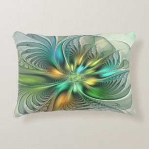 Colorful Fantasy Modern Abstract Flower Fractal Accent Kussen