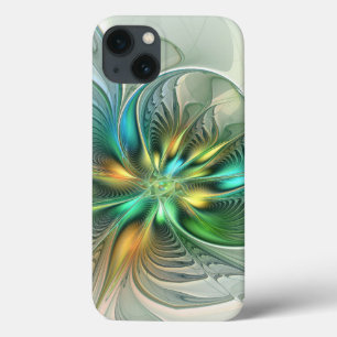 Colorful Fantasy Modern Abstract Flower Fractal iPhone 13 Hoesje
