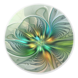 Colorful Fantasy Modern Abstract Flower Fractal Keramische Knop