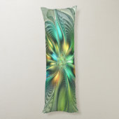 Colorful Fantasy Modern Abstract Flower Fractal Lichaamskussen (Achterkant (Verticaal))