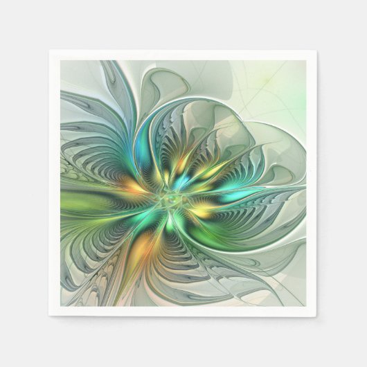 Colorful Fantasy Modern Abstract Flower Fractal Servet (Voorkant)