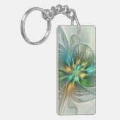 Colorful Fantasy Modern Abstract Flower Fractal Sleutelhanger (Voorkant Links)