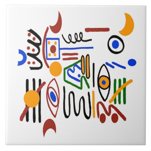 Colorful Fauvist Shapes Tegeltje (Voorkant)