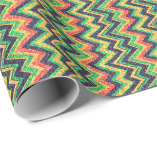 Colorful Faux Glitter Chevron Zigzag Pattern 2 Cadeaupapier