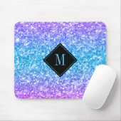 Colorful Faux Glitter Monogram Muismat (Met muis)