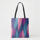 Colorful Feather Pattern Tote Bag with Black Strap (Devant)