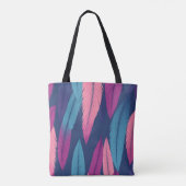 Colorful Feather Pattern Tote Bag with Black Strap (Dos)