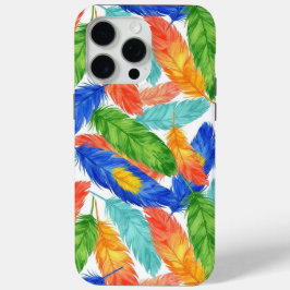 Colorful Feather Pattern — Watercolor Abstract iPhone 15 Pro Max Hoesje
