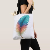 Colorful Feather Tote Bag – Boho Art Style (Dichtbij)