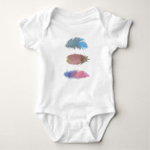 Colorful Feathers baby onsie