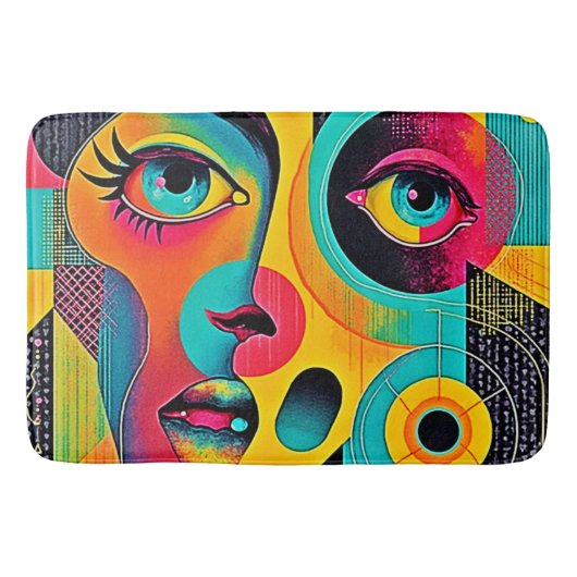 Colorful Feelings: Abstract Face Badmat (Voorkant)