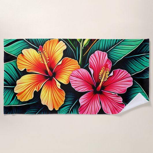 Colorful Feelings: Abstract Face Strandlaken (Voorkant)