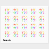 Colorful Feet Ronde Sticker (Vel)