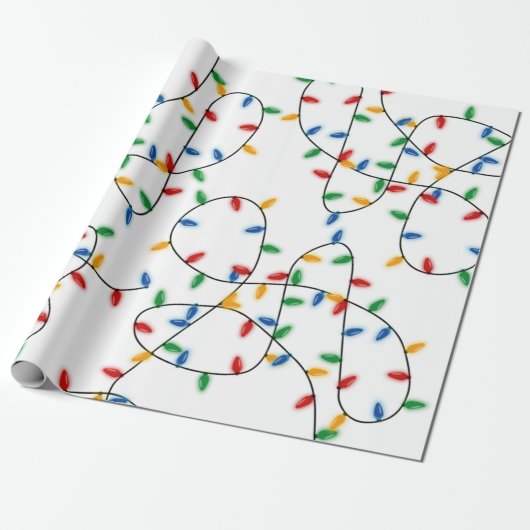 Colorful Festive kerstlampje Cadeaupapier (Uitgerold)