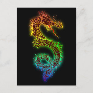 Colorful fierce dragon briefkaart