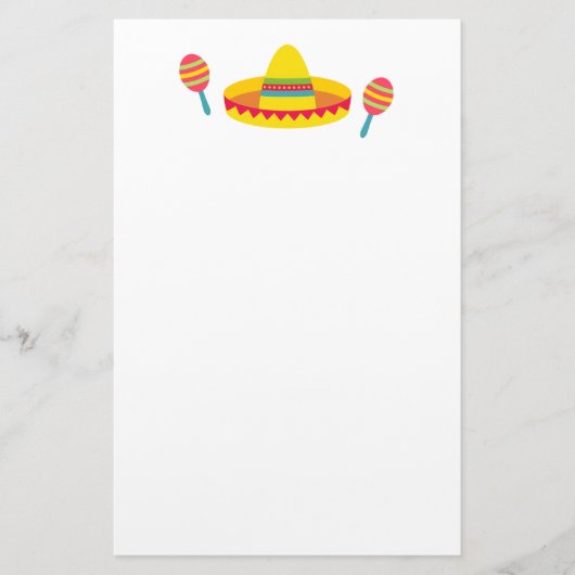 Colorful Fiesta Sombrero Pet Maracas Briefpapier (Voorkant)