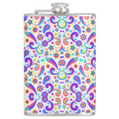 Colorful flask with a vibrant pattern  heupfles (Voorkant)