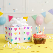 Colorful Flirty Hearts Pattern Cadeaupapier