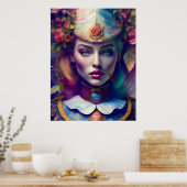 Colorful Floral Alice Dream Poster (Keuken)