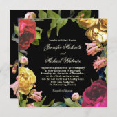 Colorful Floral Artistry Wedding Kaart (Voorkant / Achterkant)