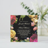 Colorful Floral Artistry Wedding Kaart (Staand voorkant)