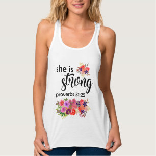 Colorful Floral Bouquet Zij is sterk Tanktop
