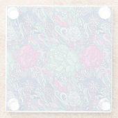 Colorful Floral Doodle Pattern Glazen Onderzetter (Achterkant)