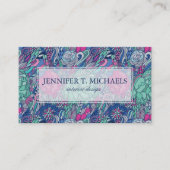 Colorful Floral Doodle Pattern Visitekaartje (Voorkant)