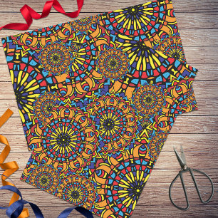 Colorful Floral Ethnic Oriental Mandalas Pattern Tissuepapier