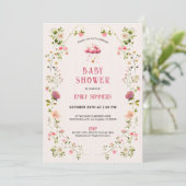 Colorful Floral Frame Baby Shower Invitation (Debout devant)