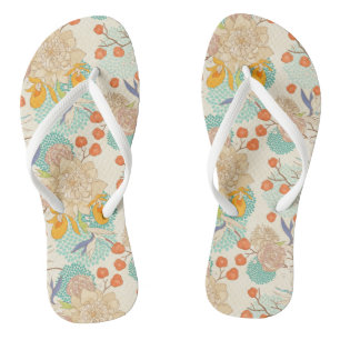 Colorful Floral Garden Pattern Teenslippers