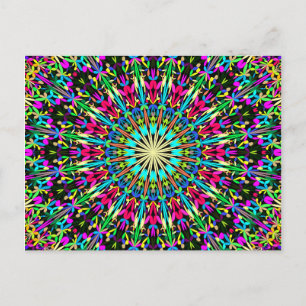 Colorful Floral Kaleidoscope Mandala Briefkaart