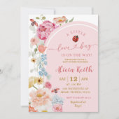Colorful Floral Lovebug Baby Shower Invitation (Devant)