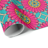Colorful Floral/Mandala Pattern Cadeaupapier (Rol Hoek)