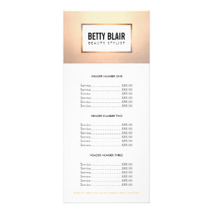 Colorful Floral, menu met de Gold Elegan Salon-pri