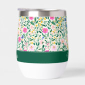 Colorful Floral Monogram Thermal Tumbler (Droite)