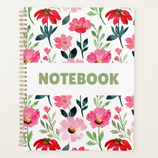 Colorful Floral Notebook – Minimalist Flower Patte (Devant)
