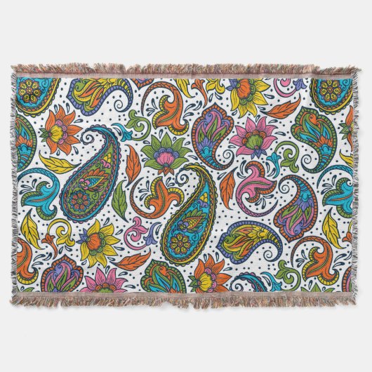 Colorful  Floral Paisley Pattern Deken (Voorkant)