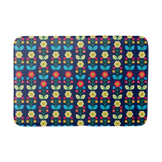 Colorful Floral Pattern Badmat (Voorkant)