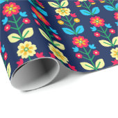 Colorful Floral Pattern Cadeaupapier (Rol Hoek)