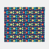 Colorful Floral Pattern Fleece Deken (Voorkant (Horizontaal))