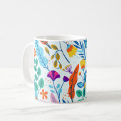 Colorful Floral Pattern Koffiemok (Voorkant links)