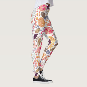 Colorful Floral Pattern Leggings