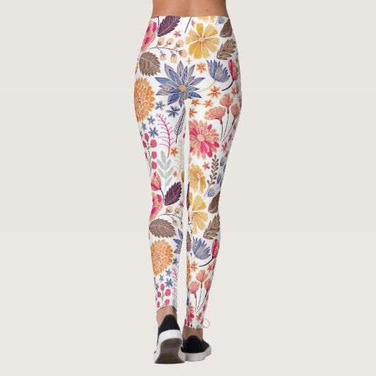 Colorful Floral Pattern Leggings (Achterkant)