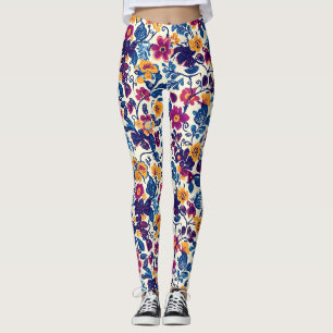 Colorful Floral Pattern Leggings