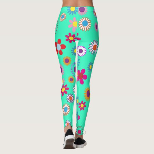 Colorful Floral Pattern Leggings (Achterkant)