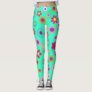 Colorful Floral Pattern Leggings