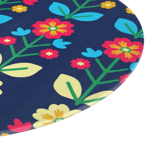 Colorful Floral Pattern Snijplank (Hoek)
