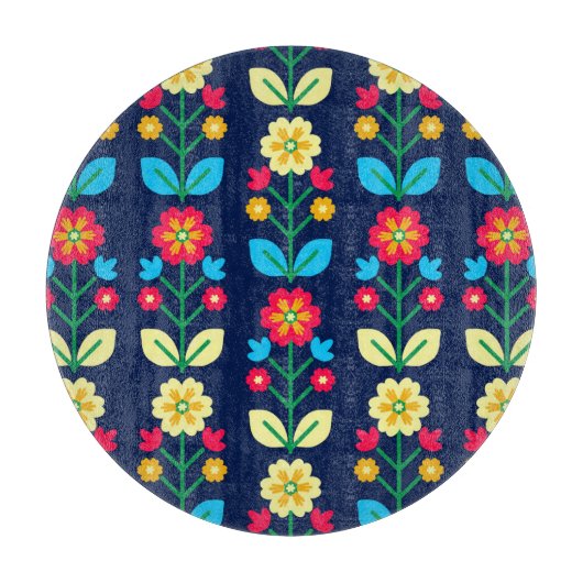 Colorful Floral Pattern Snijplank (Voorkant)
